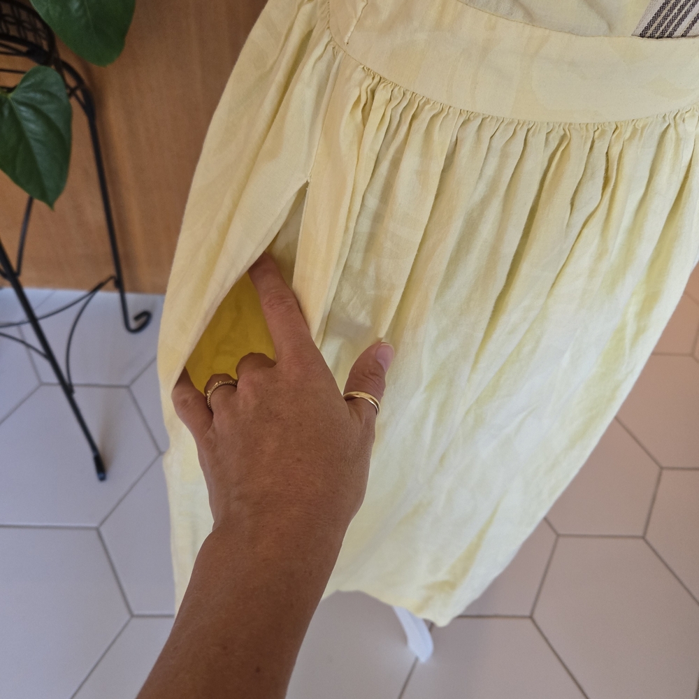 Vintage Pin-Up style Yellow Sleeveless Button-Down Dress - Picture 6 of 11